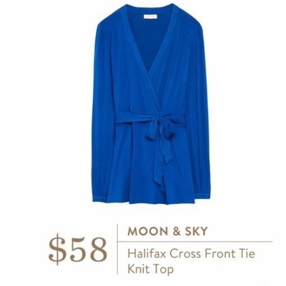 MOON & SKY- Halifax Cross Front Tie Knit Top - Picture 1 of 8